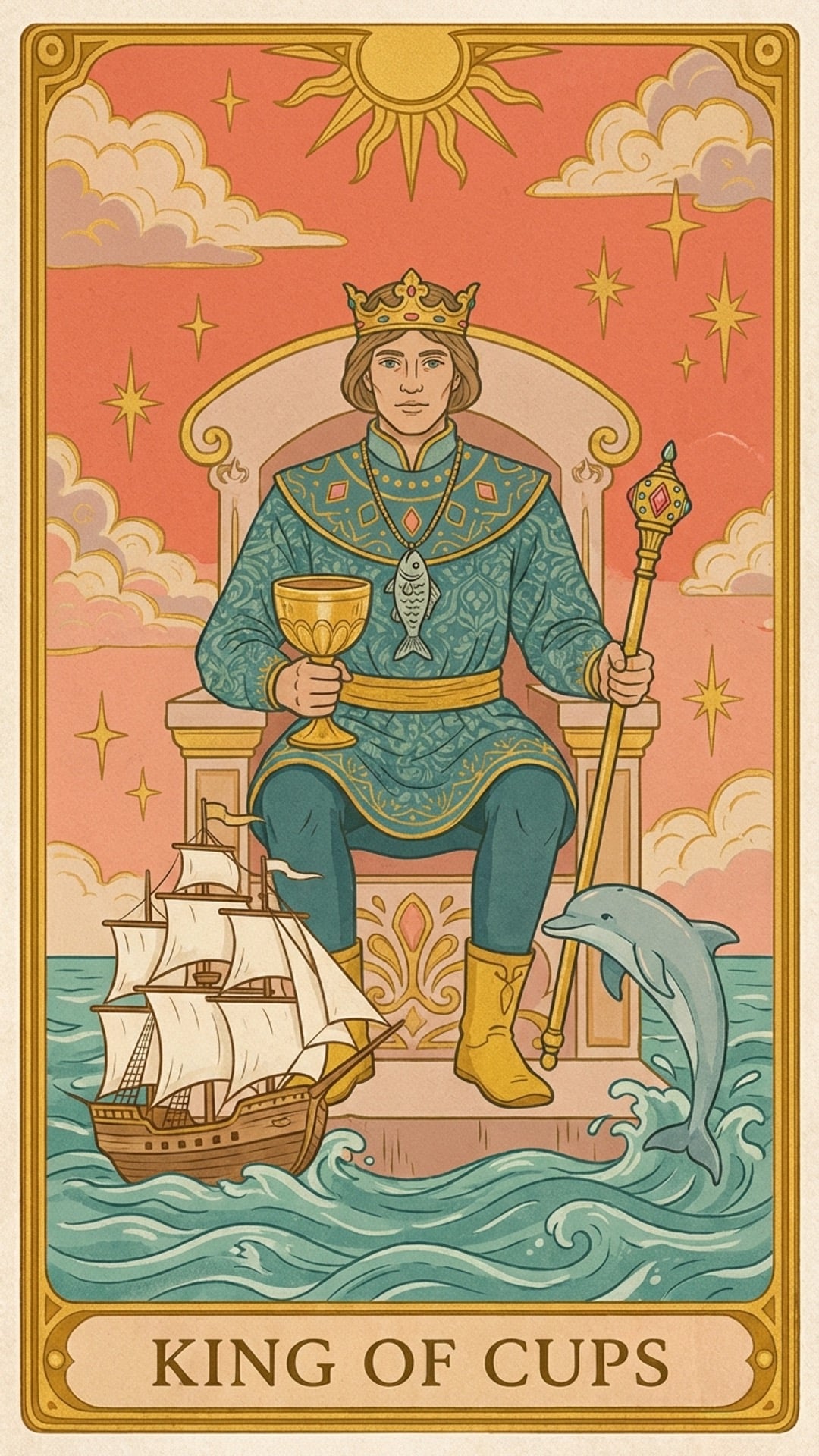 King Of Cups Tarot Emotional Mastery Calm SkyWhisper