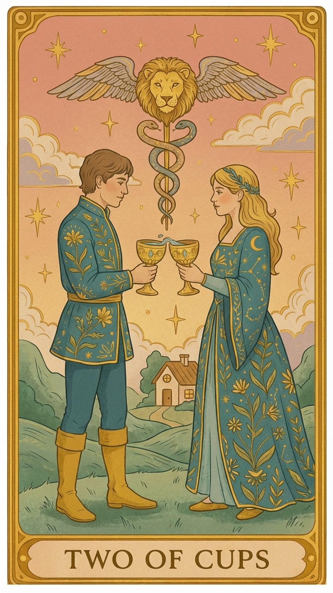 Two Of Cups Tarot Partnership Union SkyWhisper